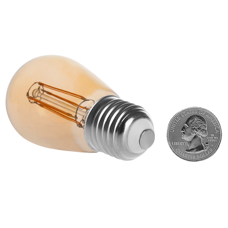Gold Tint S14 E26/E27 Base 4W LED Vintage Antique Filament Light Bulb, 40W Equivalent, 4-Pack, AC100-130V or 220-240V Gold Tint S14 E26/E27 Base 4W LED Vintage Antique Filament Light Bulb, 40W Equivalent, 4-Pack, AC100-130V or 220-240V